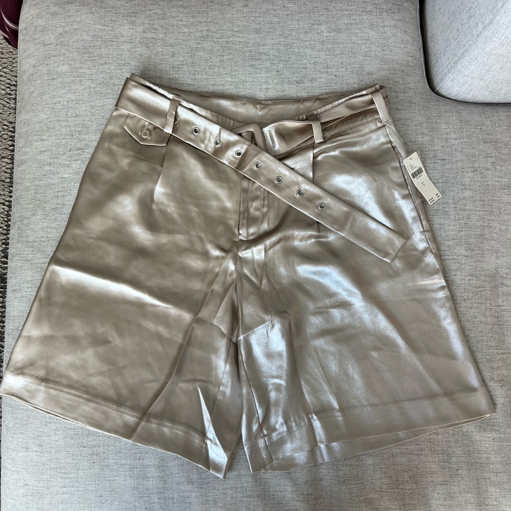 Anthropologie Metallic Bermuda Shorts